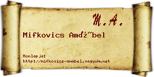 Mifkovics Amábel névjegykártya